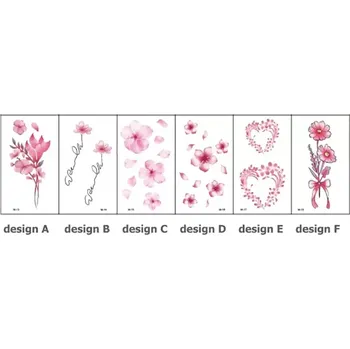 Tetování Rocolo Design Tetovací obtisky růžové 6 x 9,5 cm OP196