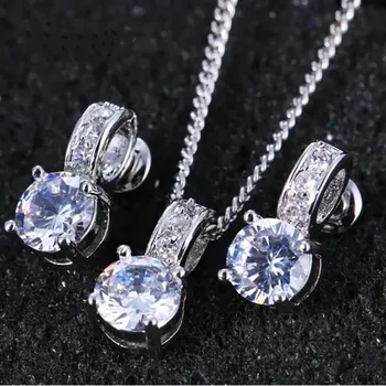 Souprava šperků Fally Jewelry Souprava náhrdelníku a náušnic Cubic Zirconia Crystal