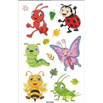 Odstranitelné tetování Tattoo World Tetovací obtisky třpytivé Broučci 12 x 8 cm