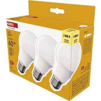 Žárovka LED žárovka Basic A60 / E27 / 9,4 W (60 W) / 806 lm / teplá bílá