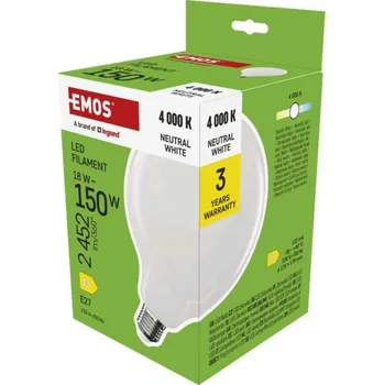 Osvětlení EMOS LED žárovka Filament G125 / E27 / 18 W (150 W) / 2452 l