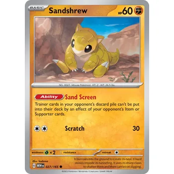 Sběratelská karetní hra Sandshrew MEW 027/165 - reverse holo