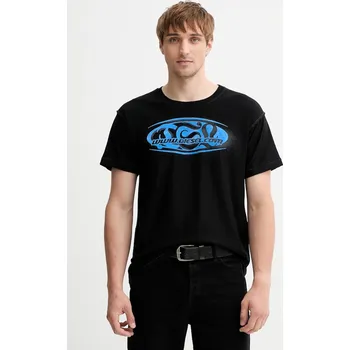 Bavlněné tričko Diesel T-NORM-T1 pánské, černá barva, s potiskem, A18660.0QKAP 99X, vel. S