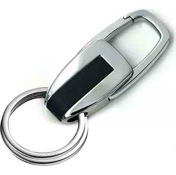 New Fashion Přívěsek na klíče Karabina kov černá kůže