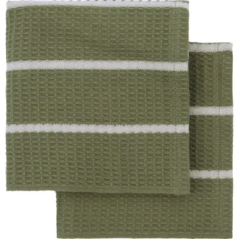 Utěrka House Doctor Bavlněný hadřík Olive Green – set 2 ks