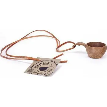 Kempingové nádobí K1B Kupilka Mini cup Brown Volume 1 cl, weight 6 g, leather cord 100 cm