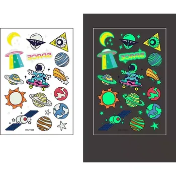 Odstranitelné tetování Glow Tattoo tetovací obtisky svítící ve tmě vesmír