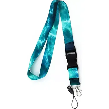 Unique Šňůrka na krk s karabinkou Stormy Sky Green