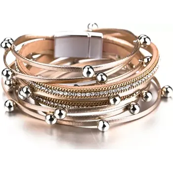 Náramek Fashion Jewelry Dámský náramek vícevrstvý Kuličky zlatý