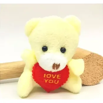 plyšák Plyšový medvídek I love you 6 cm smetanový s poutkem