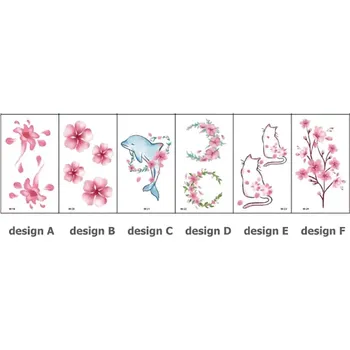 Odstranitelné tetování Rocolo Design Tetovací obtisky růžové 6 x 9,5 cm OP202