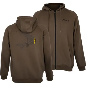 Rybářské oblečení Avid Carp Mikina Compound Zip Hoodie Brown - M