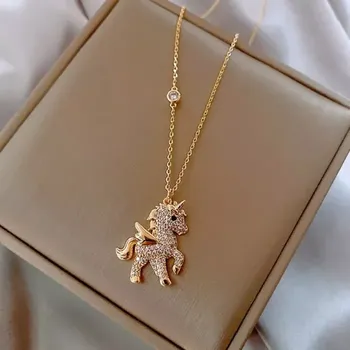 Náhrdelník Lilley Jewelry Dívčí náhrdelník jednorožec JN253