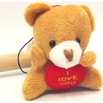 plyšák Plyšový medvídek I love you 6 cm hnědý s poutkem