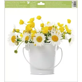 Okenní dekorace Anděl Okenní dekorační fólie Kopretiny 30 x 33,5 cm