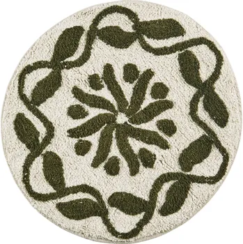 Koupelnová předložka MADAM STOLTZ Koupelnová předložka Round Tufted Dark Green Ø 60 cm