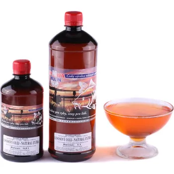 Návnadové aroma Krmiva Hulín Lososový olej - NATURAL EXTRA - pro ryby, 500 ml
