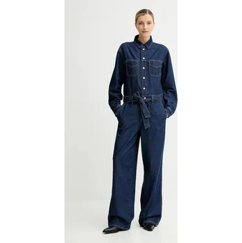 Dámský overall Džínový overal Marc O'Polo tmavomodrá barva, s límečkem, 5000006876 59X, vel. S