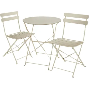 Zahradní sestava TecTake GmbH 405161 bistro set frieda, skládací pro 2 osoby - krémová
