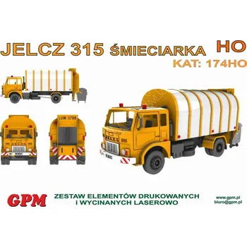 Plastikový model Jelcz 315 popelářský vůz