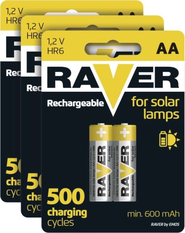 Nabíjecí baterie do solárních lamp RAVER SOLAR AA (HR6) 600