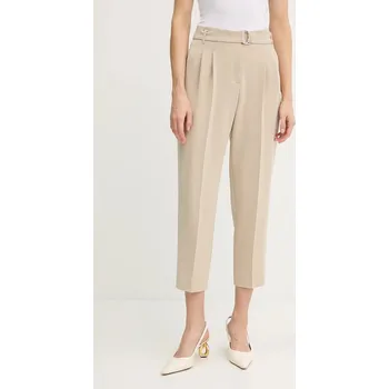 Dámské kalhoty Kalhoty BOSS Tapiah dámské, růžová barva, high waist 50490037 80X, vel. 36