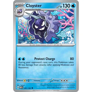 Sběratelská karetní hra Cloyster MEW 091/165 - reverse holo