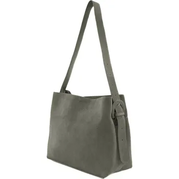 Solier Kožená zamszová kabelka FL38 šedá