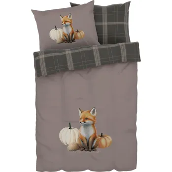 Povlečení LIVARNO home Ložní povlečení z mikrovláknitého saténu, 220 x 240 cm, 70 x 90 cm (liška)