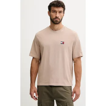 Pánská móda Bavlněné tričko Tommy Jeans DM0DM21975 hnědá 84X, vel. S