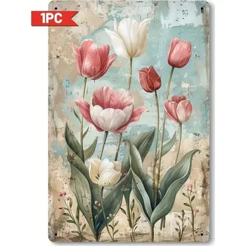 Plechová cedule BAF Plechová vintage cedule Tulipán 30 x 20 cm