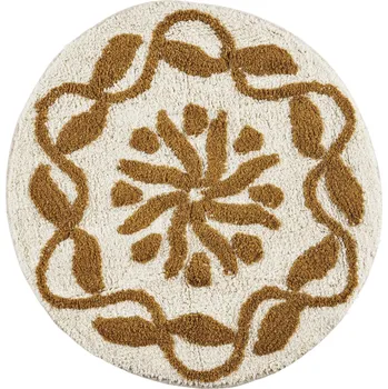 Koupelnová předložka MADAM STOLTZ Koupelnová předložka Round Tufted Mustard Ø 60 cm