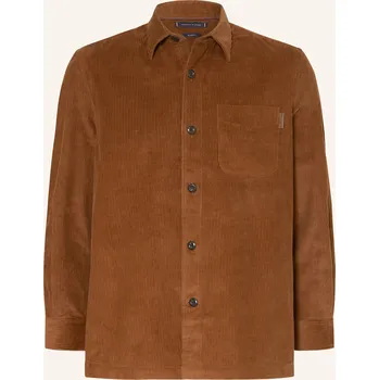 Pánská móda Tommy Hilfiger Pánská Manšestrová Svrchní Košile, koňaková, 46