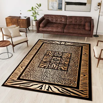 Koberec Moderní koberec Atlas - vzor zebra 1 - černý/béžový Rozměr koberce: 80x150 cm