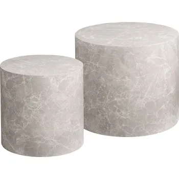 Konferenční stolek House Nordic Set dvou kulatých konferenčních stolků PRAGUE béžový