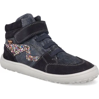 Dívčí obuv Barefoot kotníkové boty Froddo - Tex Go Blue+ tmavě modré třpytky Velikost: 40