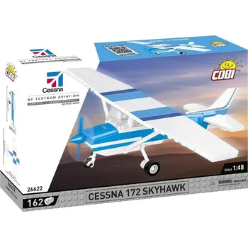 Stavebnice COBI Cessna 172 Skyhawk - bílo-modrá - Plastová stavebnice COBI