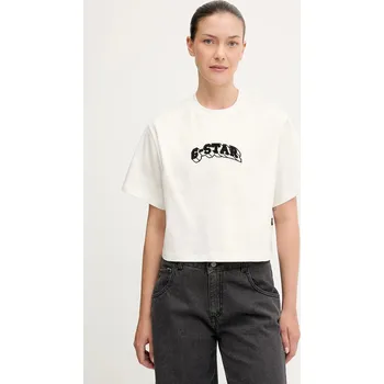 Bavlněné tričko G-Star Felt logo boxy D26921.C336 béžová 01X, vel. M