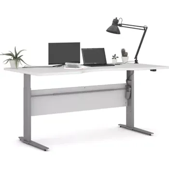 Psací stůl Výškově nastavitený psací stůl Office 474/448 bílá/silver grey - doprava zdarma - SLEVA 3% s kodem radost25