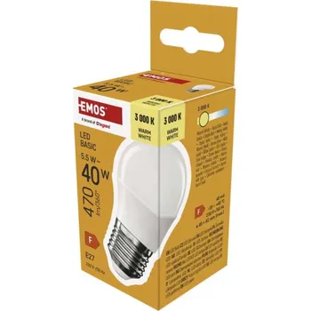 Žárovka EMOS LED žárovka Basic Mini Globe / E27 / 5,5 W (40 W) / 470