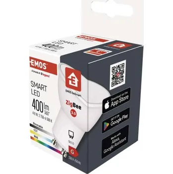 Žárovka EMOS LED žárovka GoSmart MR16 / GU10 / 4,8 W / stm. / Zigbee