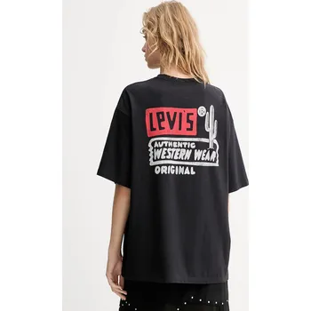 Dámské tričko Bavlněné tričko Levi's dámské, černá barva, 000G4 000G4.0020 99X, vel. M