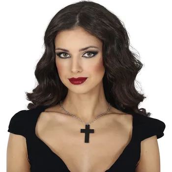 Karnevalový doplněk Černý křížový náhrdelník