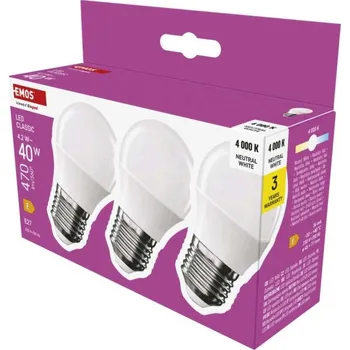 Žárovka EMOS LED žárovka Classic Mini Globe / E27 / 4,2 W (40 W)