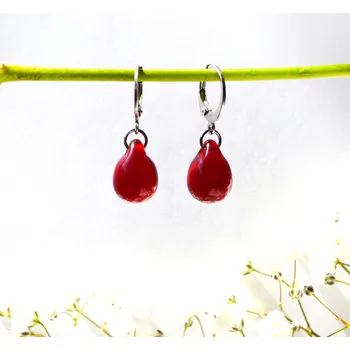 Náušnice Šperk z pravého českého skla - Náušnice Kapka lásky