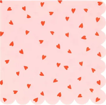 Papírový ubrousek Meri Meri Papírové ubrousky Heart pattern – 16 ks