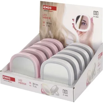 Svítilna Kapesní kosmetické zrcátko s LED světlem, 10 ks, box