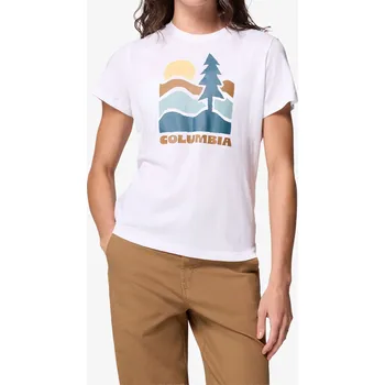 Dámské tričko Dámské tričko s potiskem Columbia Ruby Springs Graphic Fitted S/S - white/get hiked