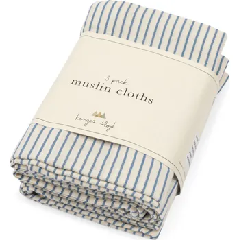 látková plena KONGES SLOJD Mušelínová plena 3 ks - STRIPE BLUIE