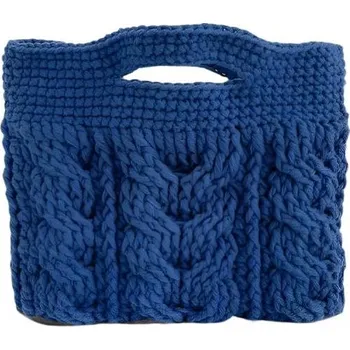 ANNAM Háčkovaná kabelka tmavě modrá 26 × 23 cm